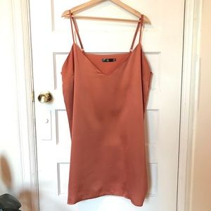 Rust Satin Slip Dress